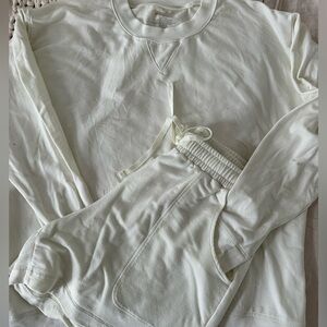 Summersalt Softest French Terry lounge shorts and Crew sweatshirt